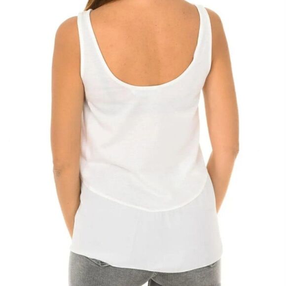 Desigual Cream Triangular Panel Tank - S‎ - Picture 2 of 16